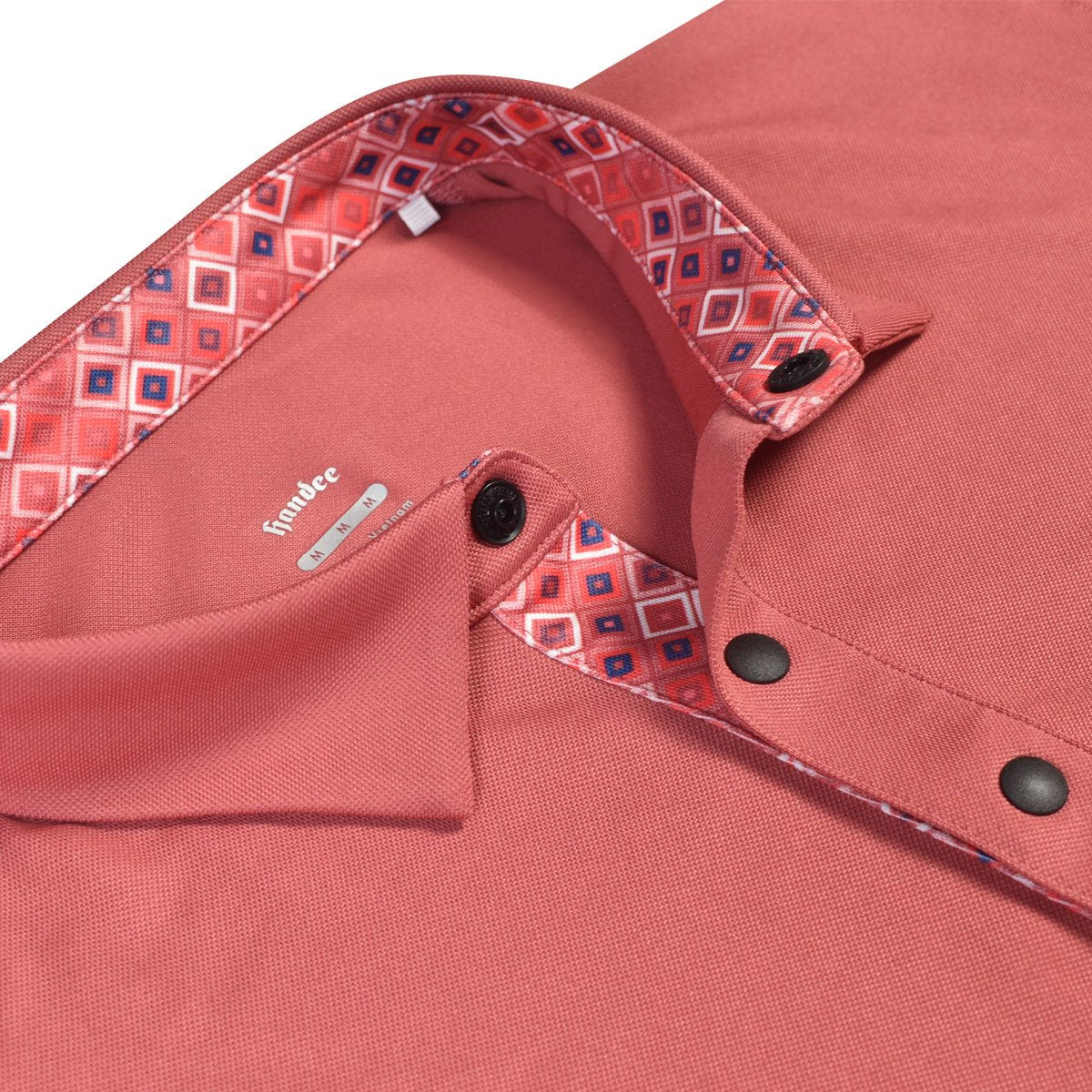 Men Classic Stretch Pique Knit Golf Shirt - Salmon