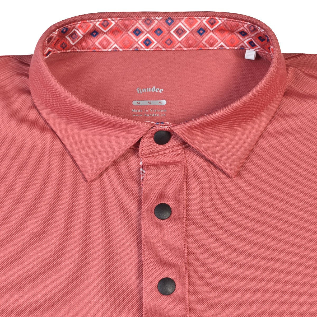 Men Classic Stretch Pique Knit Golf Shirt - Salmon