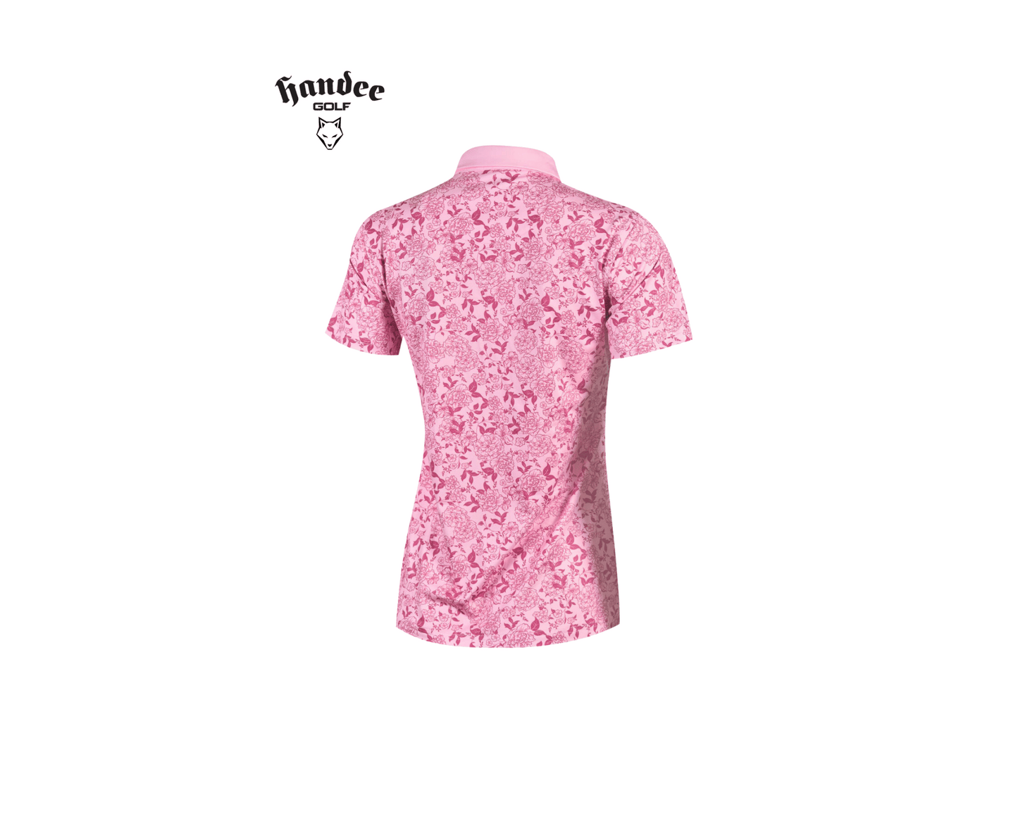 Women Pink Floral Golf Shirt