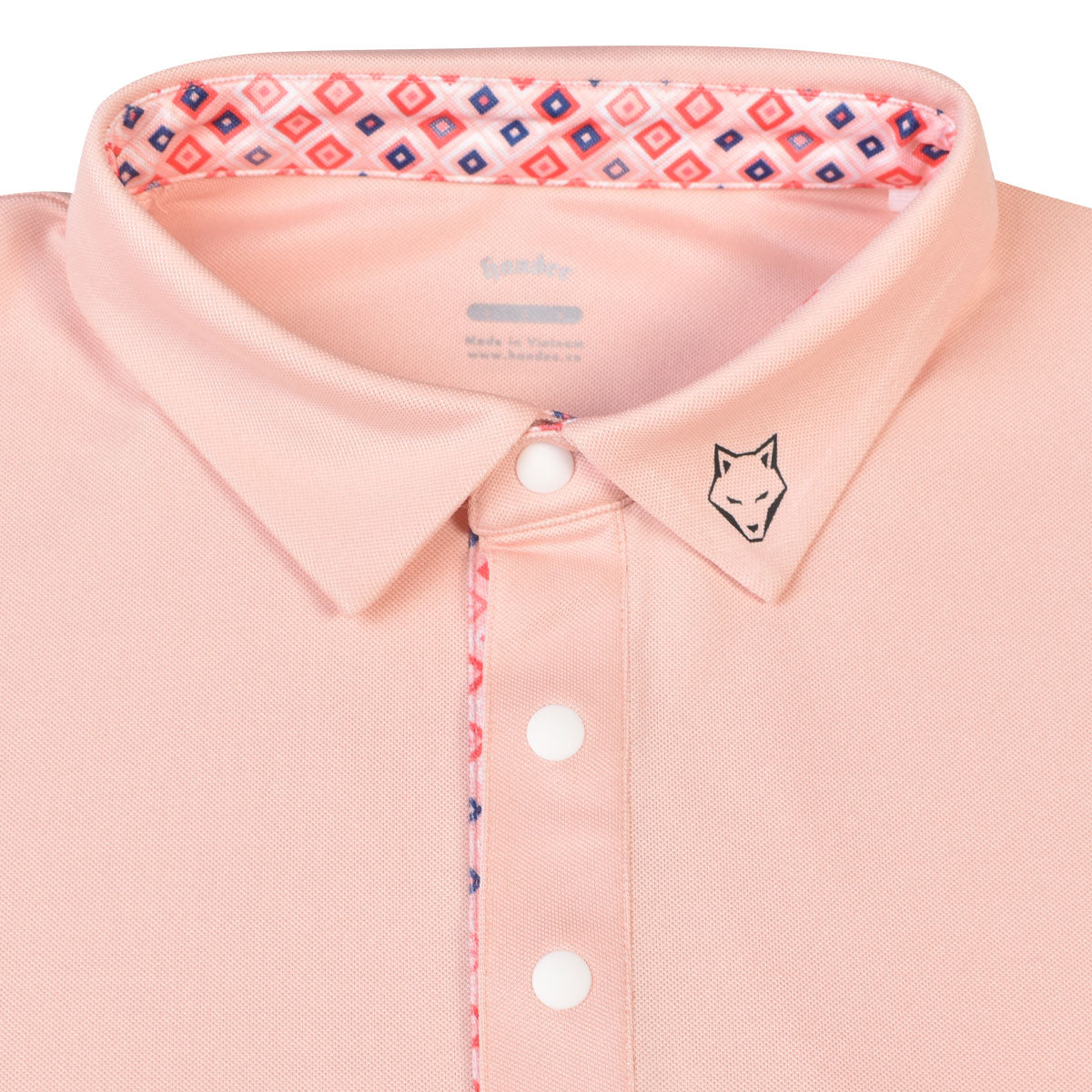 Men Classic Stretch Pique Knit Golf Shirt - Peach