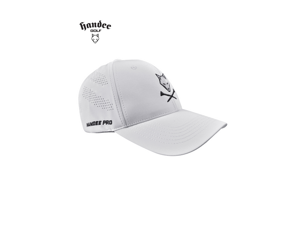 Laser Cut Wolf Golf Cap - White – Handee Golf