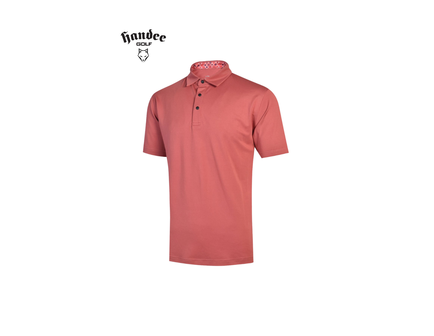 Men Classic Stretch Pique Knit Golf Shirt - Salmon