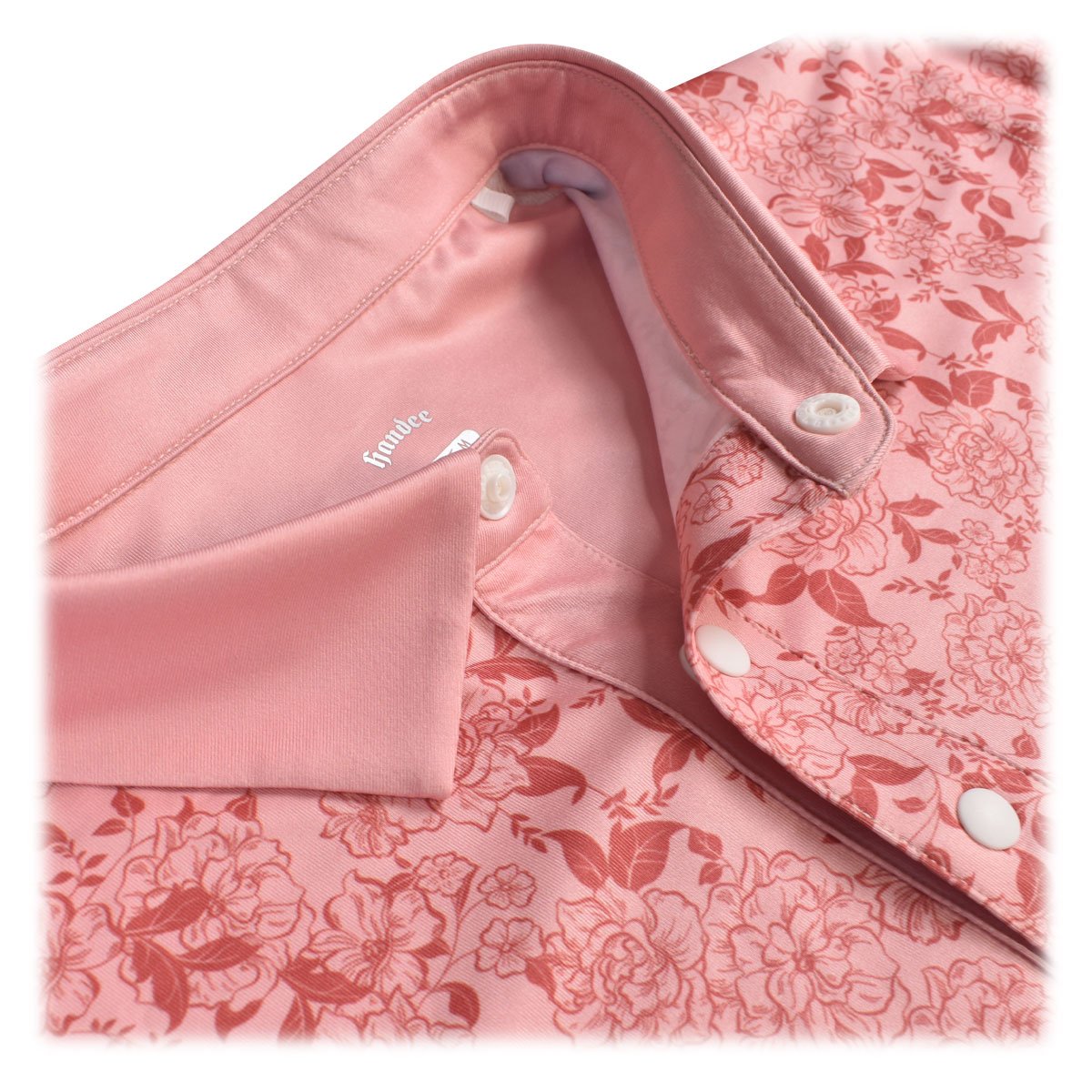 Men Floral Golf Shirt - Salmon