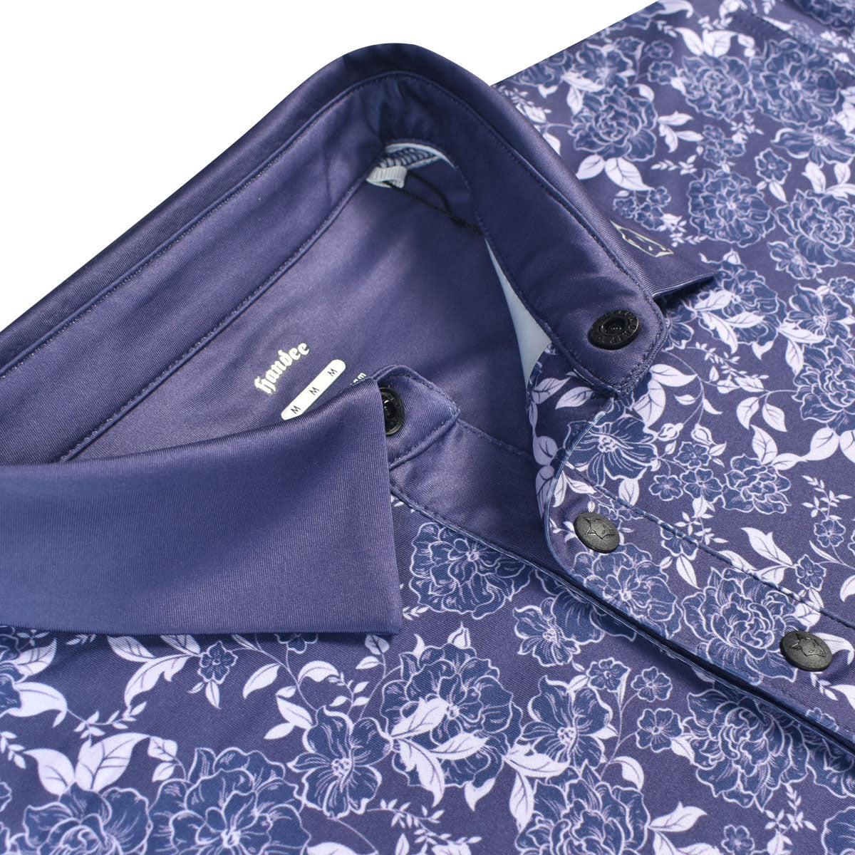Men Floral Golf Shirt - Navy