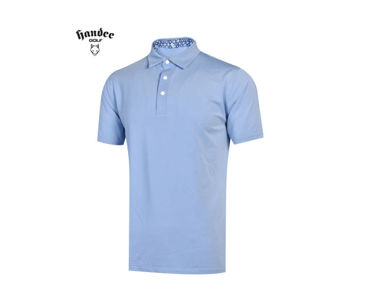 Men Classic Short Sleeve Polo - Light Blue