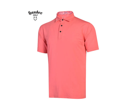 Men Classic Short Sleeve Polo - Orange Red
